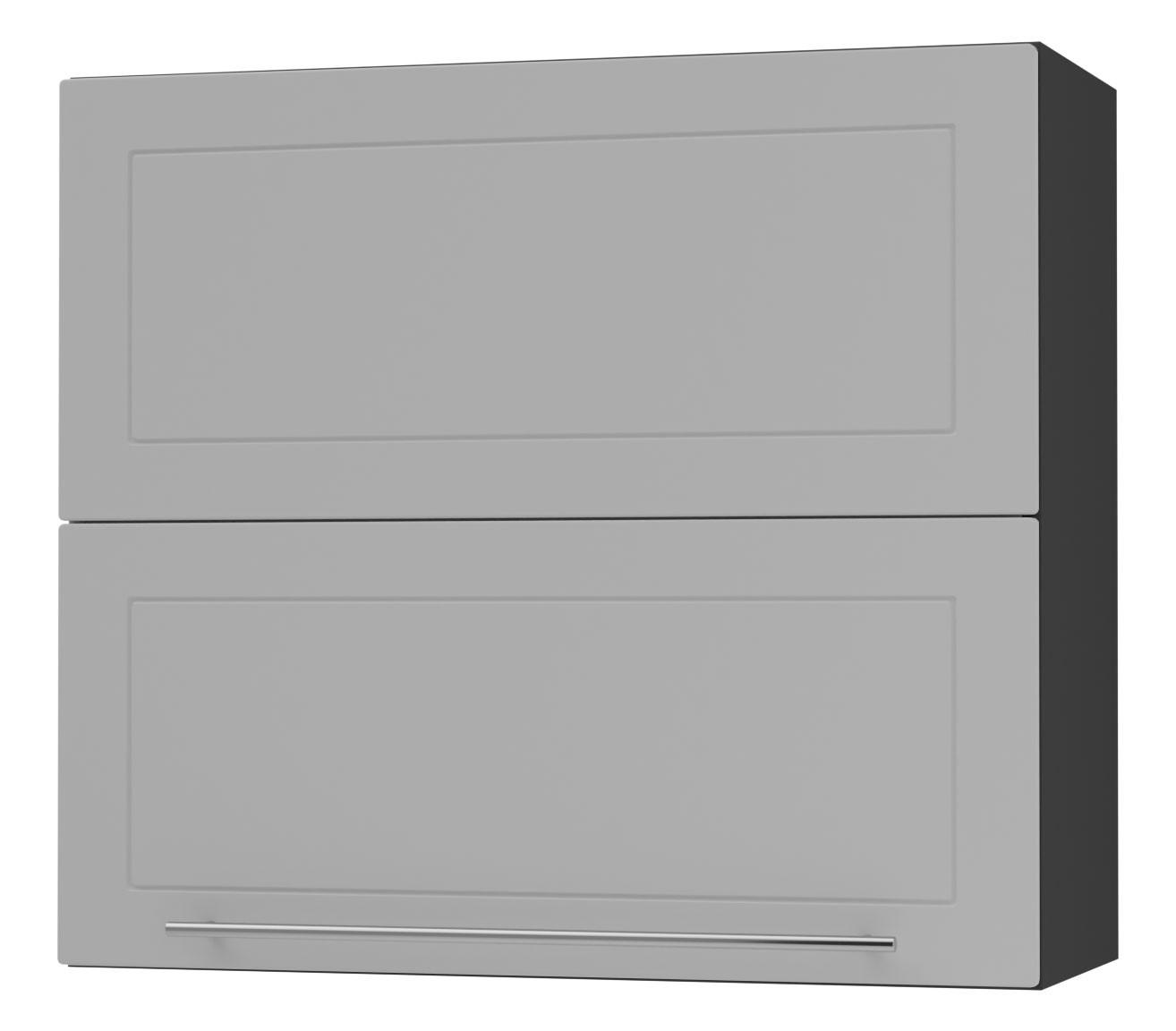 KÜCHENHÄNGESCHRANK Kvantum W8B/80 Dust Grey Matt / Schwarz Matt 80 / 32,5 / 72cm - Schwarz/Grau, Holz/Holzwerkstoff (80/72/32.5cm) - Feldmann-Wohnen