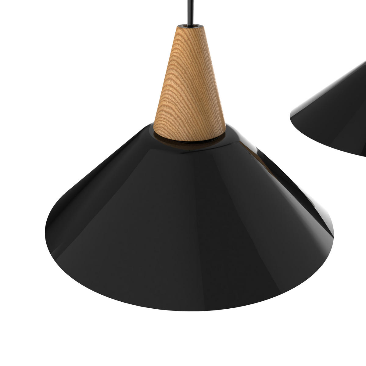 HÄNGELEUCHTE Funnel Linear - Schwarz Hochglanz, Metall (25/100/16cm) - Lumicom