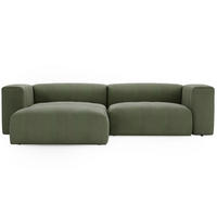 ECKSOFA Landi Grün Links - Schwarz/Grün, Kunststoff/Textil (180/240cm) - Graingold