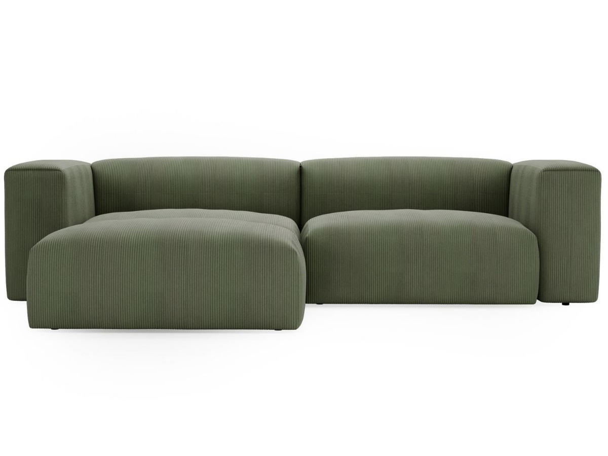 ECKSOFA Landi Grün Links - Schwarz/Grün, Kunststoff/Textil (180/240cm) - Graingold