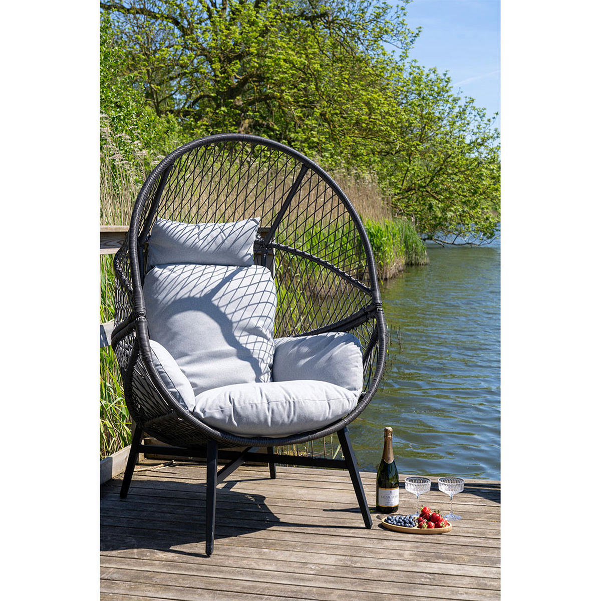 SESSEL, Rosario, Schwarz, Stahl, 73 x 74 x 103 cm - Schwarz, Textil/Metall (73/103/74cm) - ebuy24