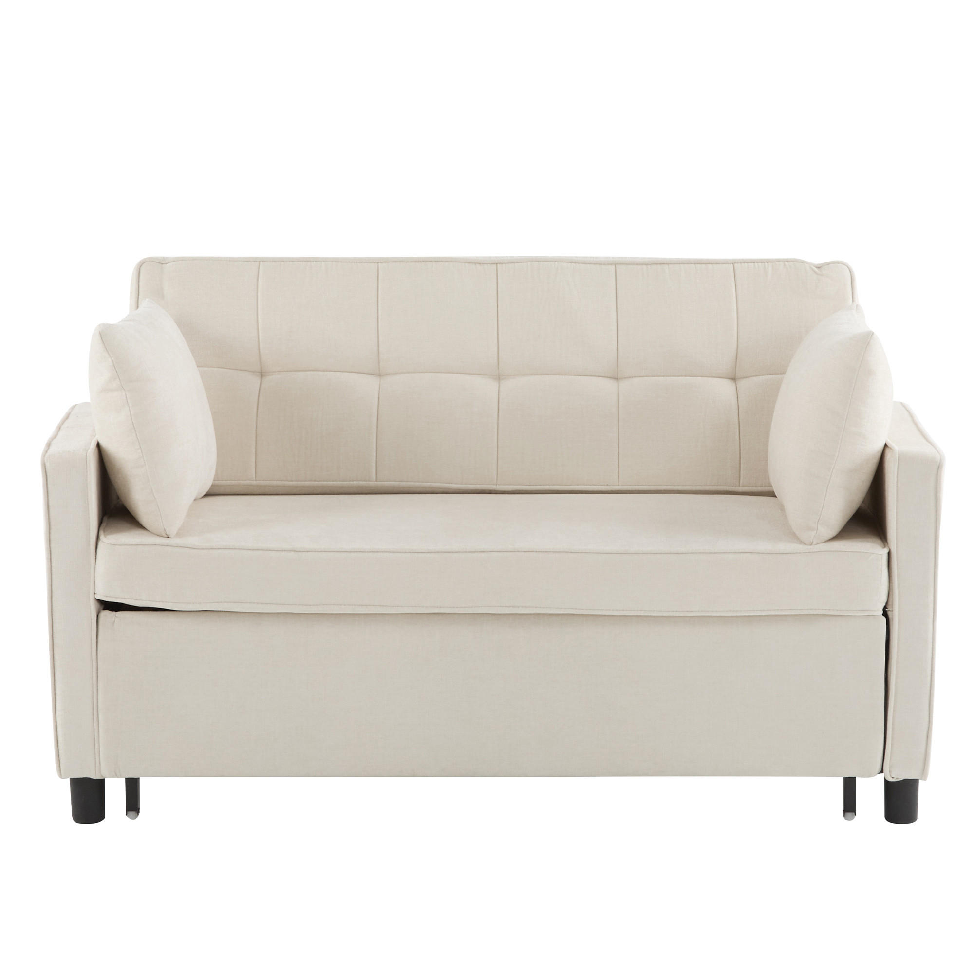 SCHLAFSOFA 142/79/85 cm Beige mit verstellbare Rückenlehne und Ausziehfunktion - Beige, Textil (142/85/79cm) - Oxeza