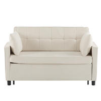 SCHLAFSOFA 142/79/85 cm Beige mit verstellbare Rückenlehne und Ausziehfunktion - Beige, Textil (142/85/79cm) - Oxeza