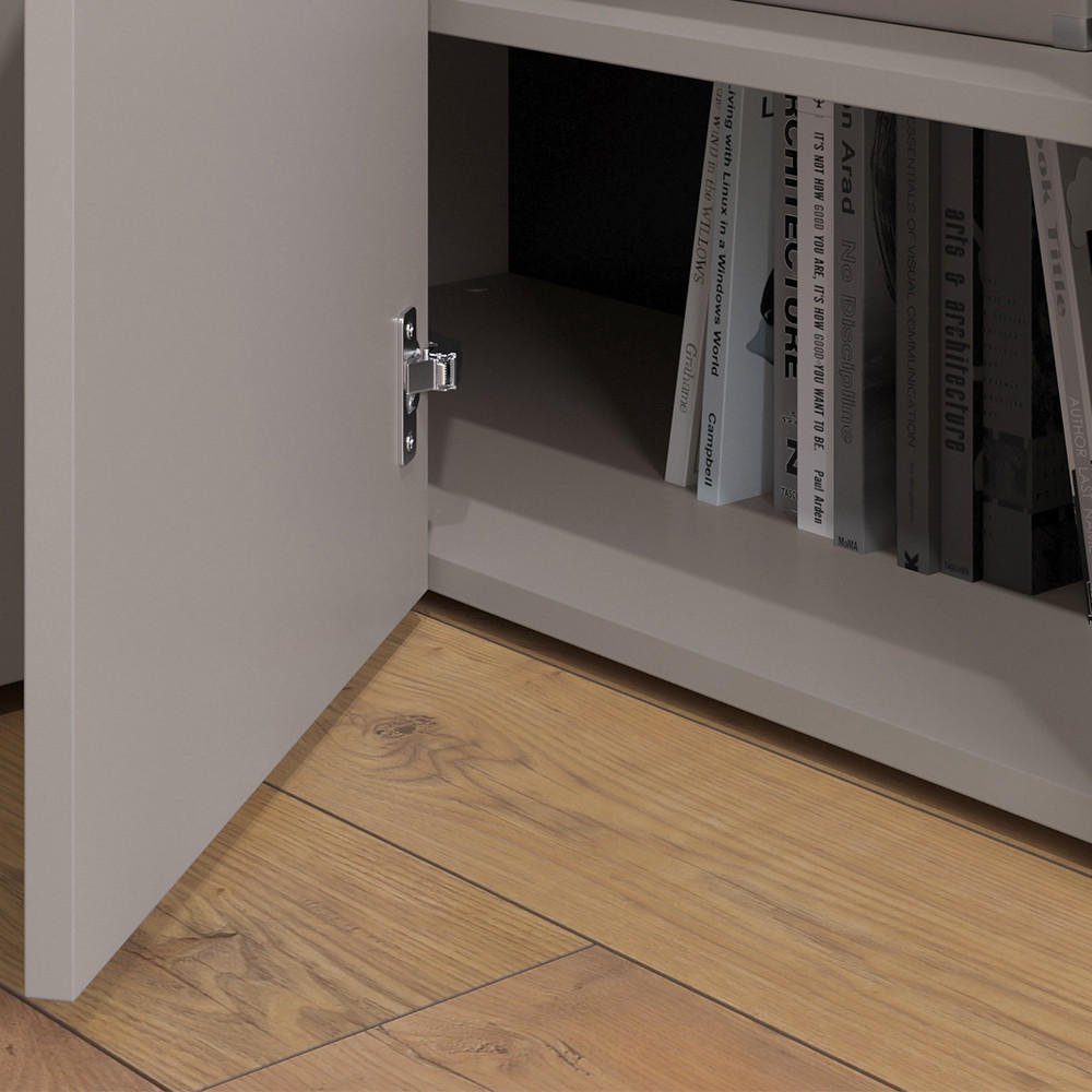 KOMMODE Wido Greige 80 x 50 cm mit Tür - Greige/Sonoma Eiche, Holzwerkstoff (80/50/40cm) - Vicco