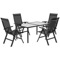 SITZGRUPPE, Schwarz, Aluminium - Schwarz, Metall - Outsunny