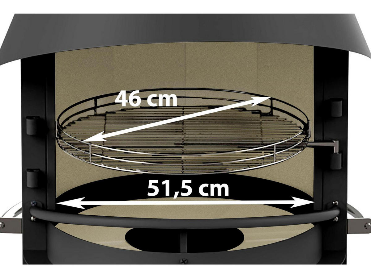 GARTENKAMIN Fuego 70 Stahl fahrbar - Schwarz, Kunststoff (76/126/72cm)