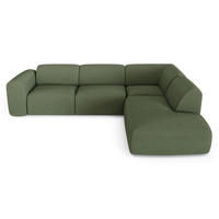 ECKSOFA RECHTS Rastergewebe Olivgrün 269cm - Olivgrün, Textil (269/221cm) - Sia Home