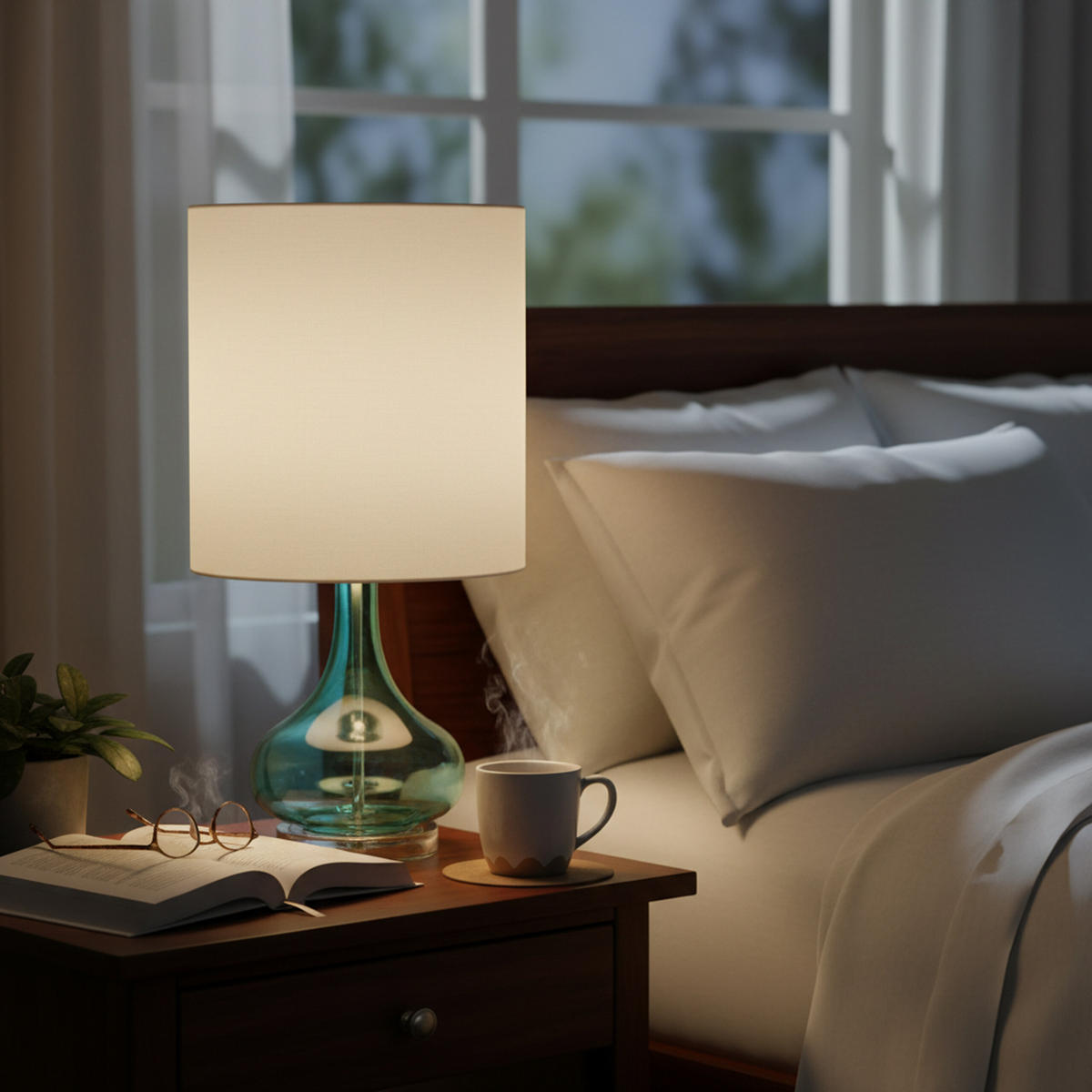 TISCHLAMPE - Multicolor, Glas/Textil (30.5/30.5/62cm) - Relaxdays