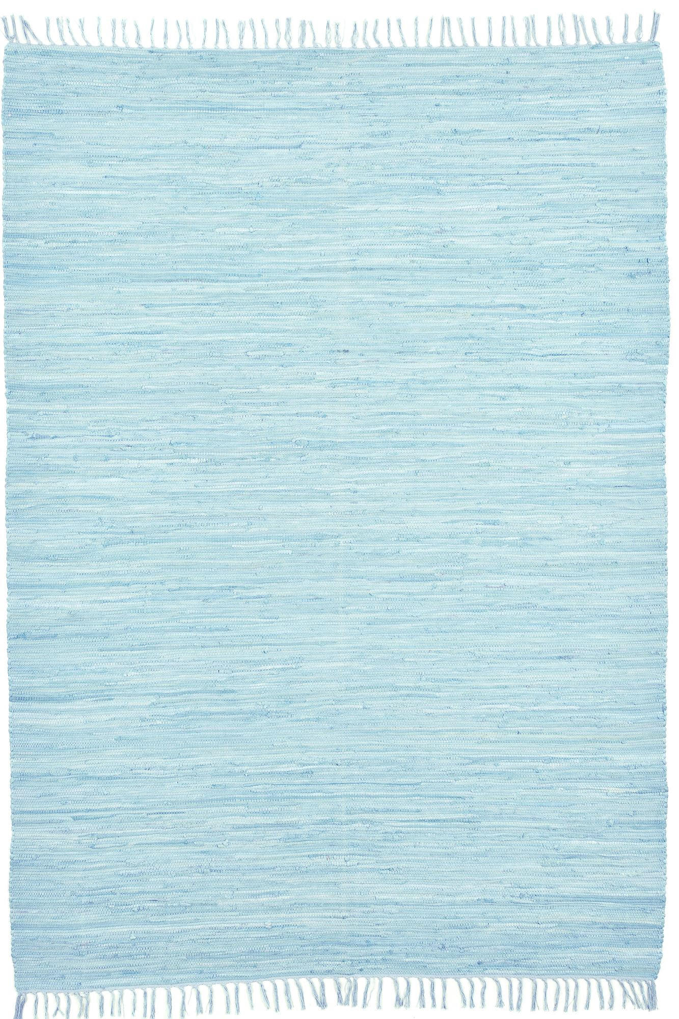 Rug and Roll Fleckerlteppich Hellblau 90x160 cm