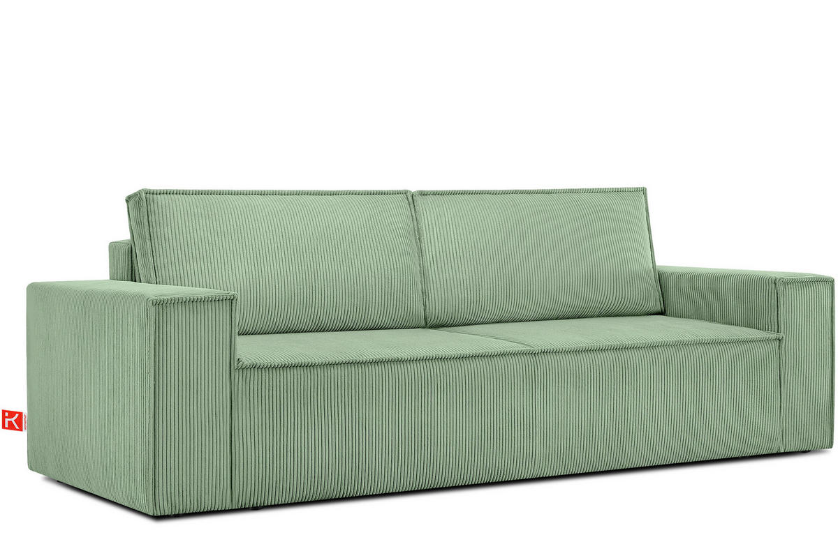 3-SITZER-SCHLAFSOFA NAPI in Pet Friendly Cord-Stoff, mintfarben - Schwarz/Mintgrün, Textil (244/89/101cm) - KONSIMO®