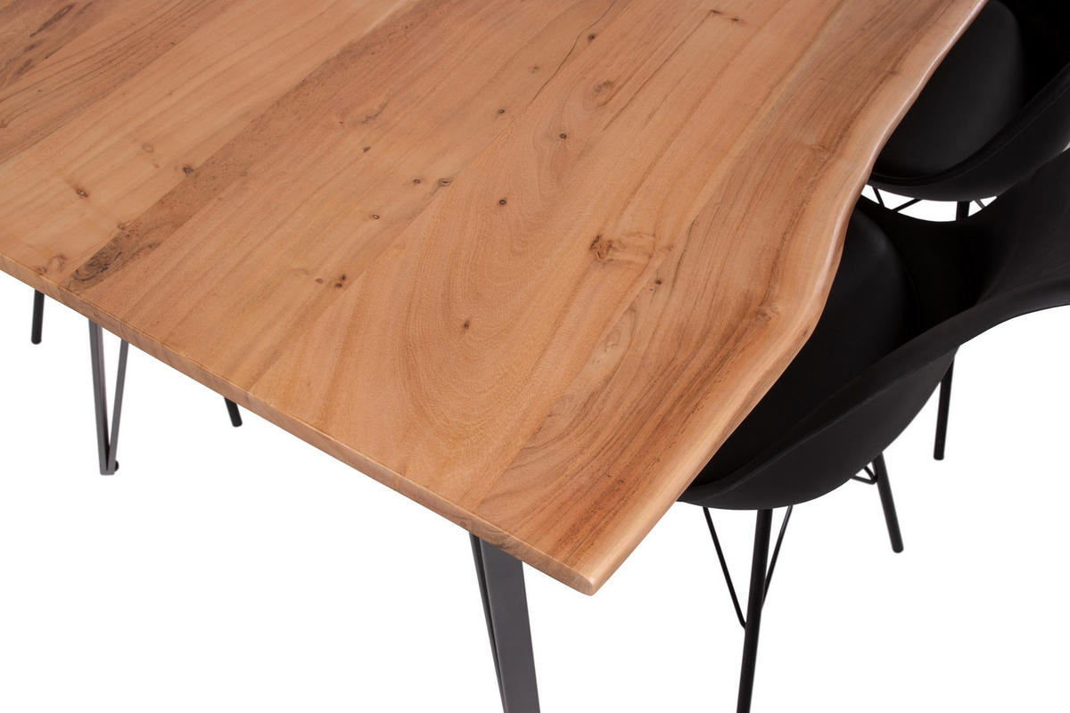 ESSTISCH CELIA - Beige/Silberfarben, Holz/Metall (100/240/77cm) - SAM
