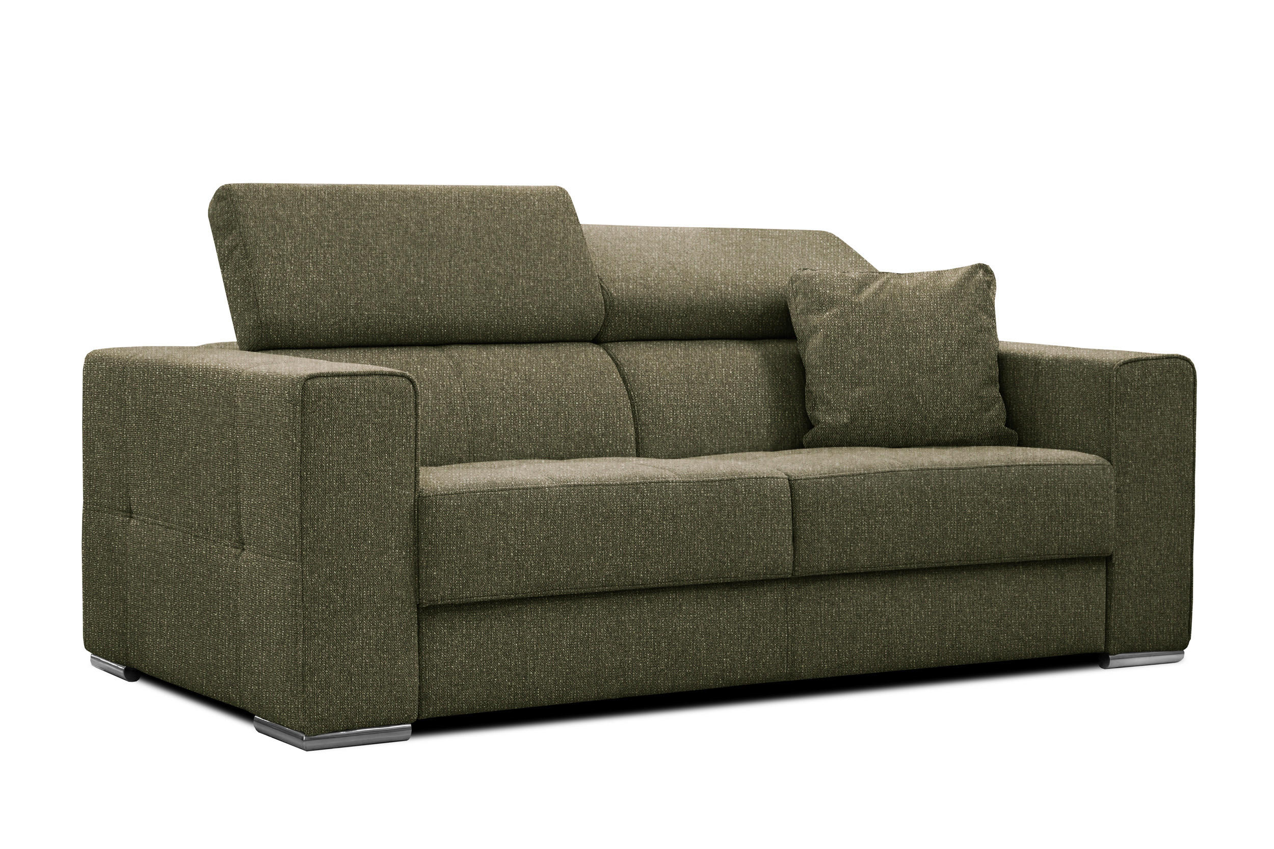 SOFA QUARTZ 3-Sitzer, olivgrün - Olivgrün, Holzwerkstoff/Textil (202/80/102cm) - Courtois Laville