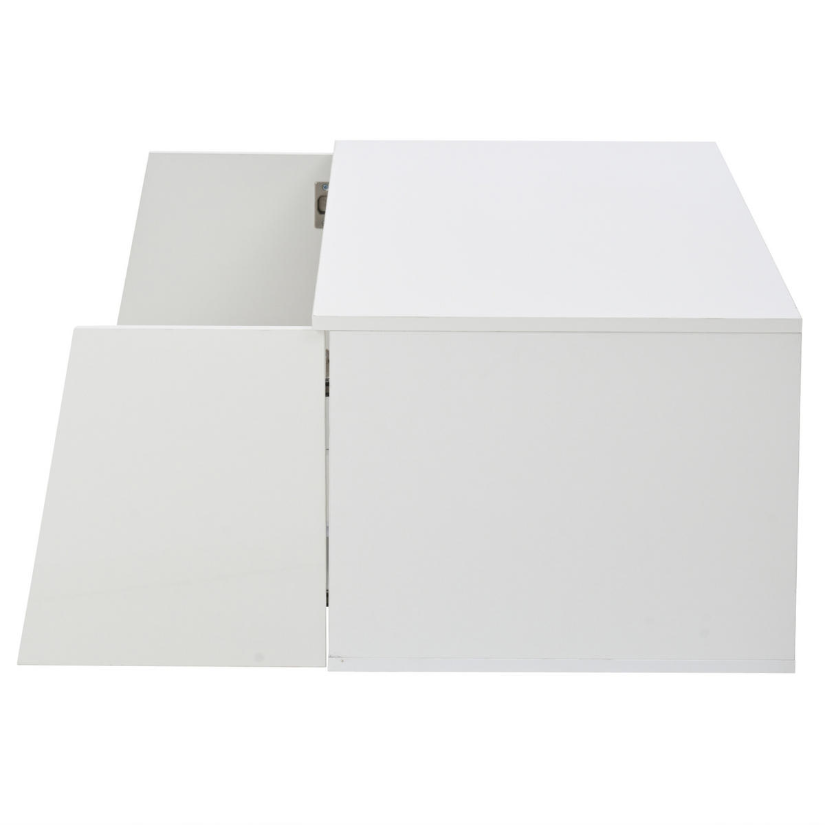 KONFERENČNÍ stolek, 100/50/40 cm bílý, s LED osvětlením a úložným prostorem - bílá, kompozitní dřevo (100/50/40cm) - BEAOK
