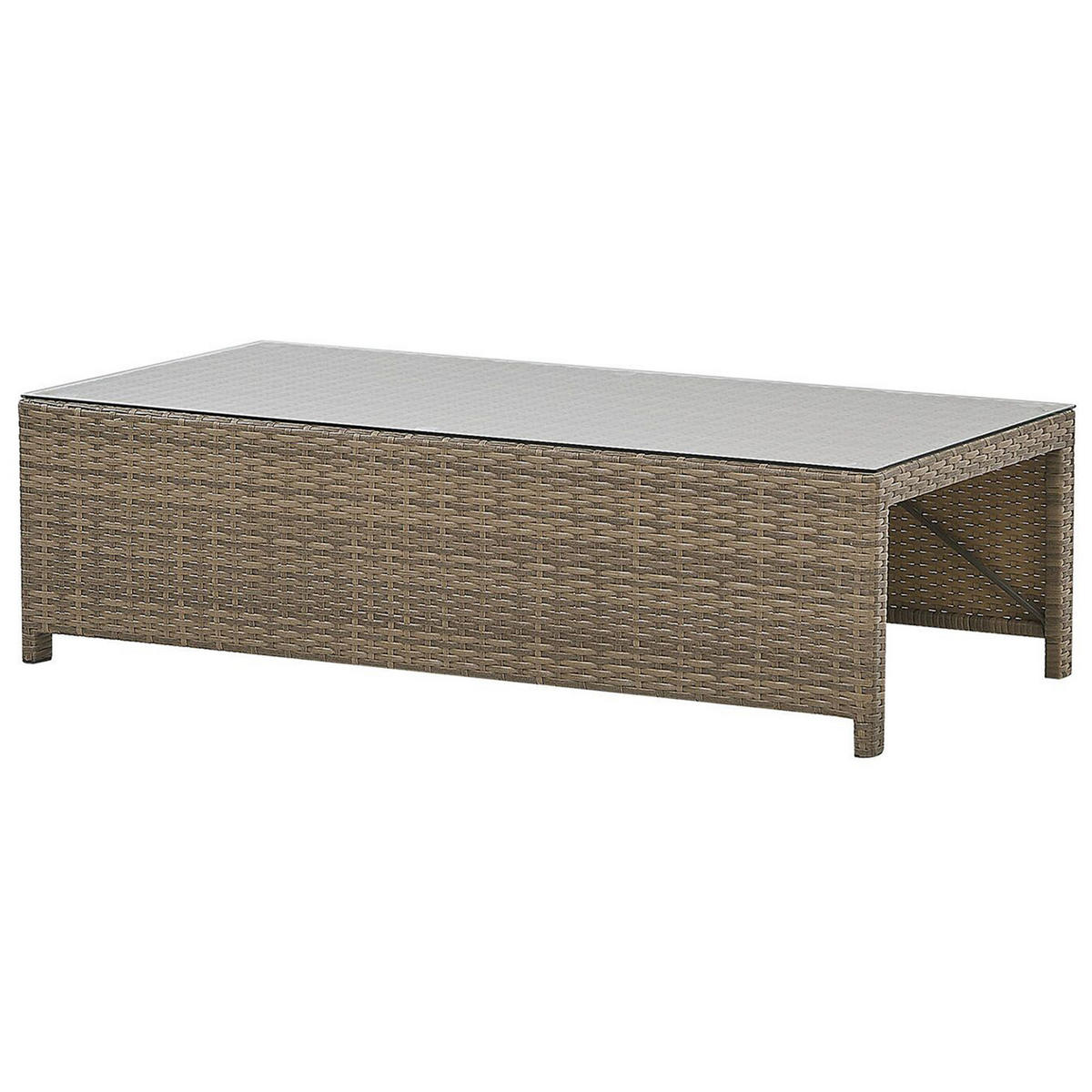 LOUNGE-SET 5-Sitzer Braun Belluno - Braun, Kunststoff - Beliani