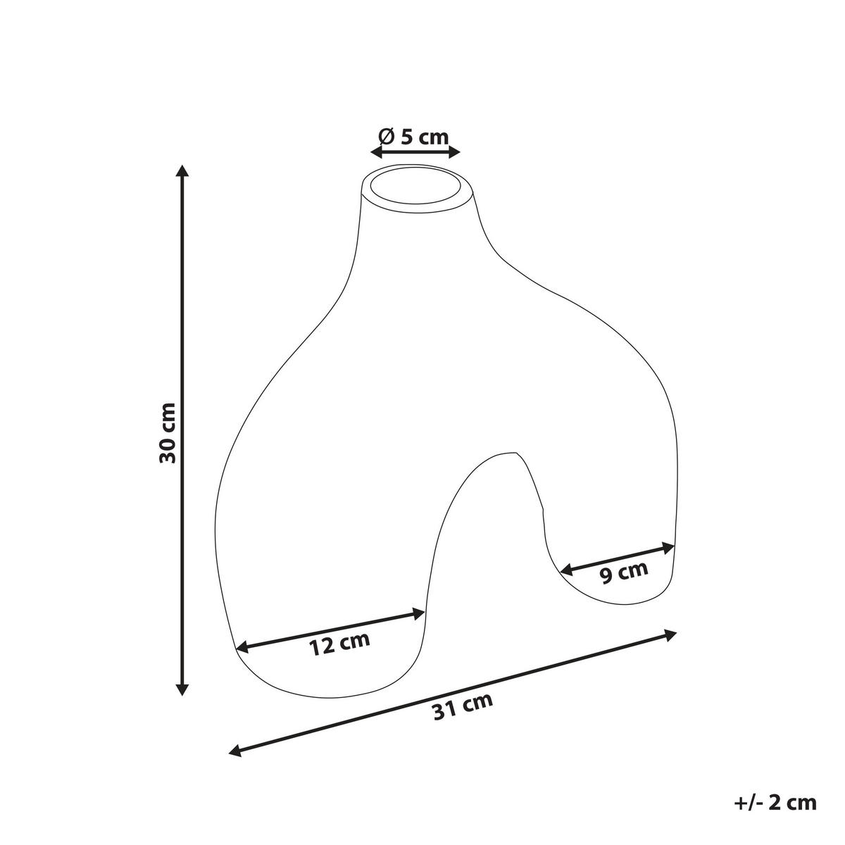 BLUMENVASE Porzellan schwarz Lamia - Schwarz, Keramik (30cm) - Beliani