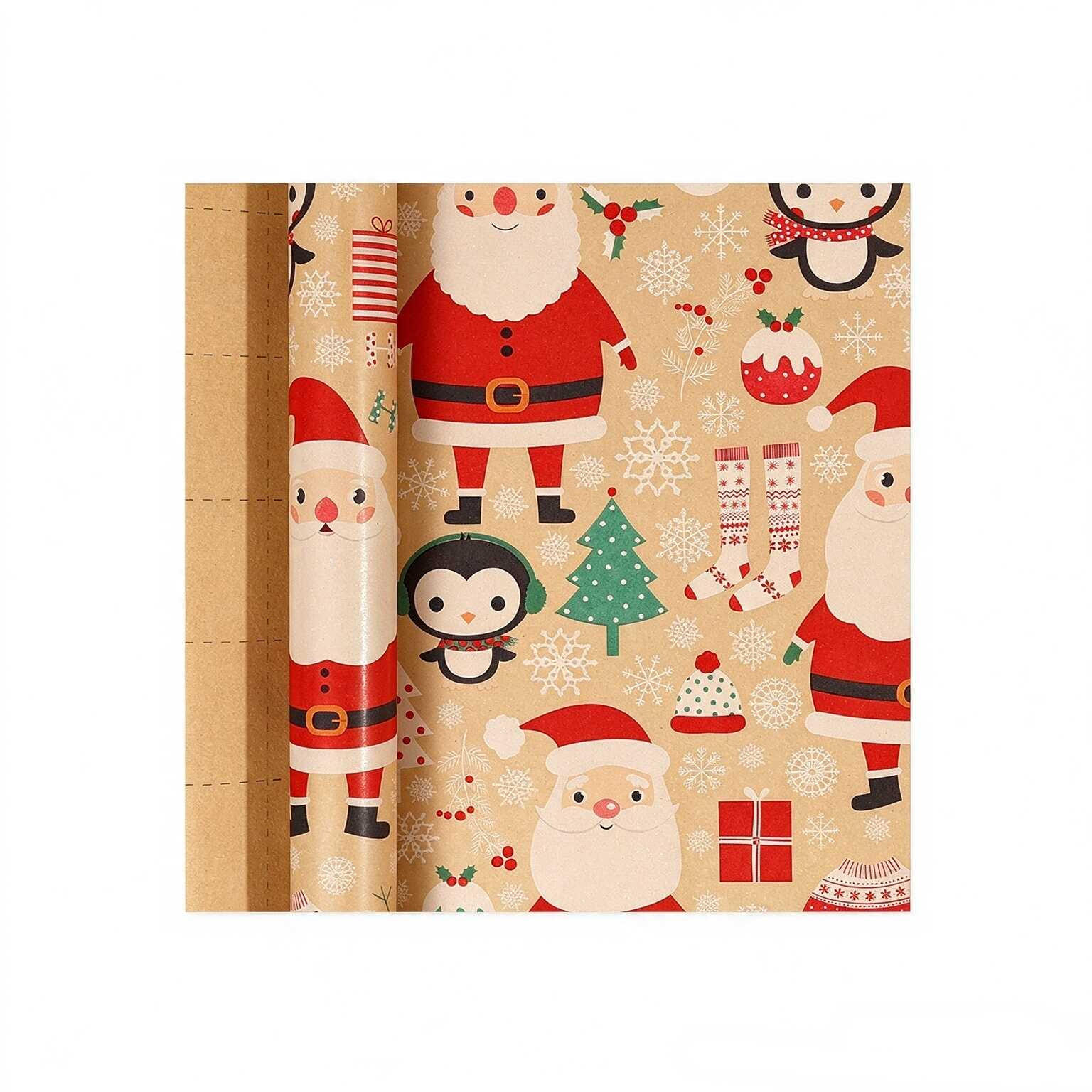 GESCHENKPAPIER – Weihnachts-Geschenkpapier – 43 x 300 cm – Braun - Braun, Papier (4/4/43cm)