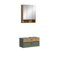 BADKOMBINATION Aqua Sage Green 75/35/191 cm - Grün, Holzwerkstoff (75/191/35cm) - Xonox