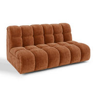 SOFA SEVEN Geprägtes Velours Terrakotta 162cm - Dunkelorange/Terracotta, Textil (162/77/98cm) - Premium Interiors
