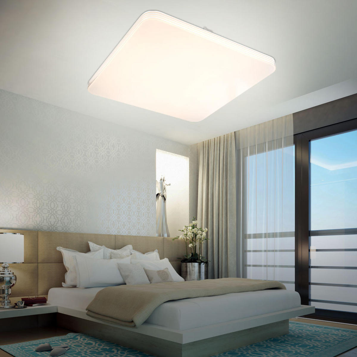 LED DECKENLEUCHTE TAHALRA Acryl Weiß - Weiß, Metall (27/27/5cm) - Globo Lighting