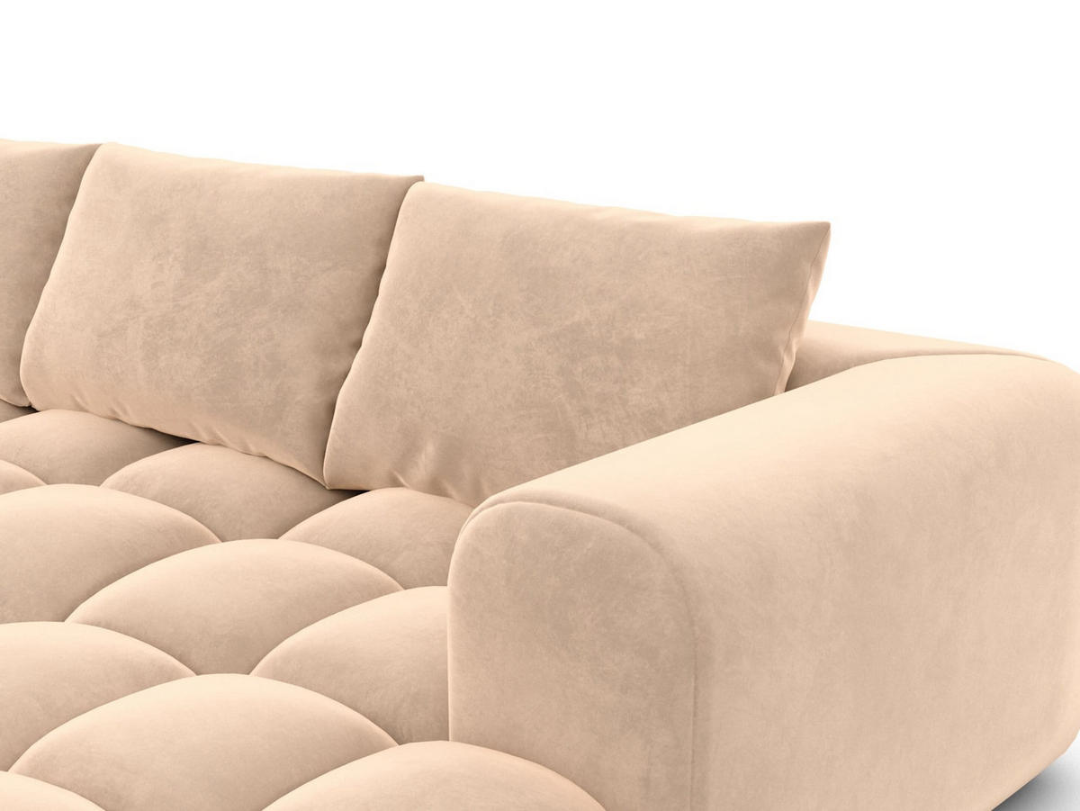 WOHNLANDSCHAFT Casaluna U-Form Beige Samtstoff - Beige, Kunststoff (338/88/267cm)