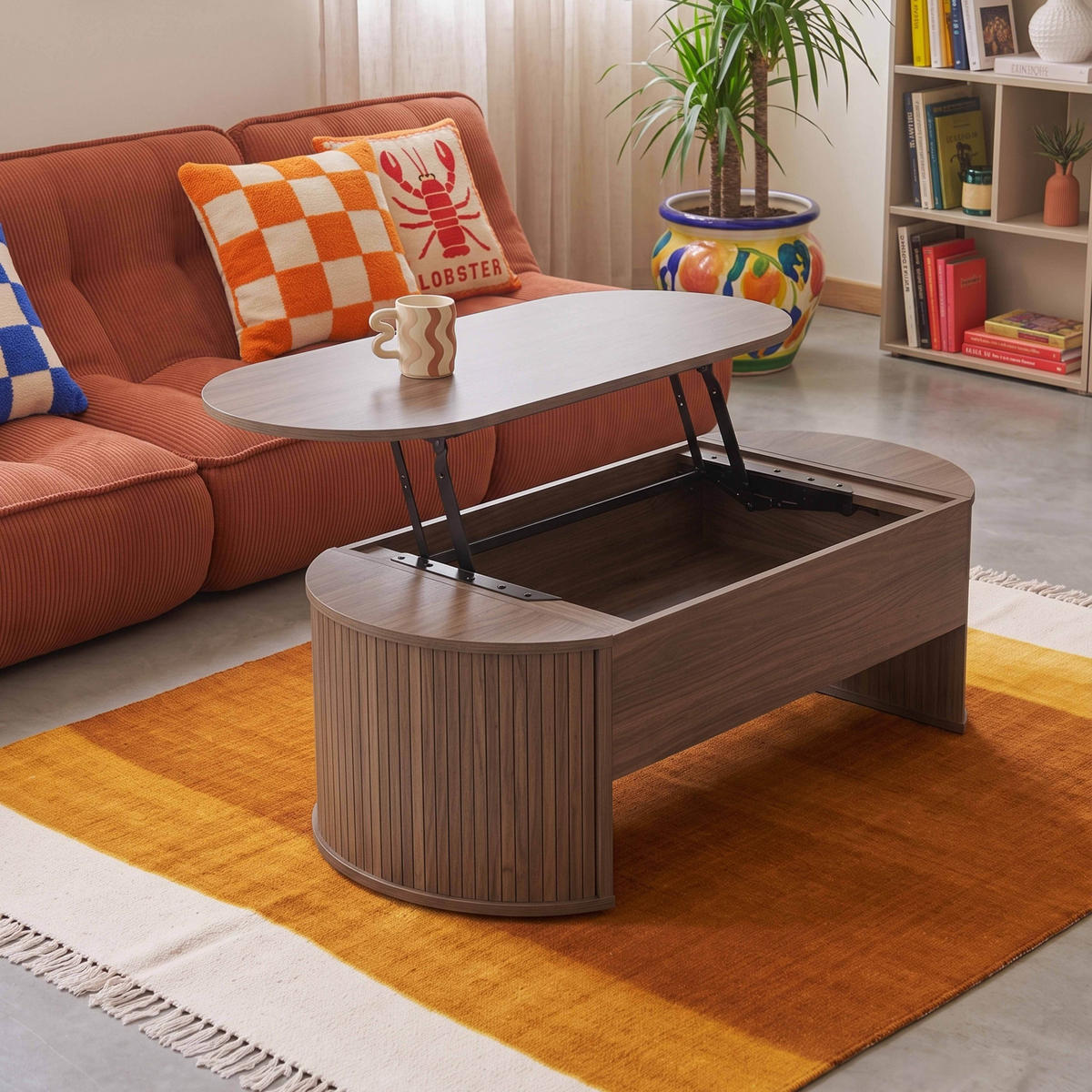 COUCHTISCH, dunkles Holzeffekt - Braun, Holzwerkstoff (60/120/41cm) - Oviala