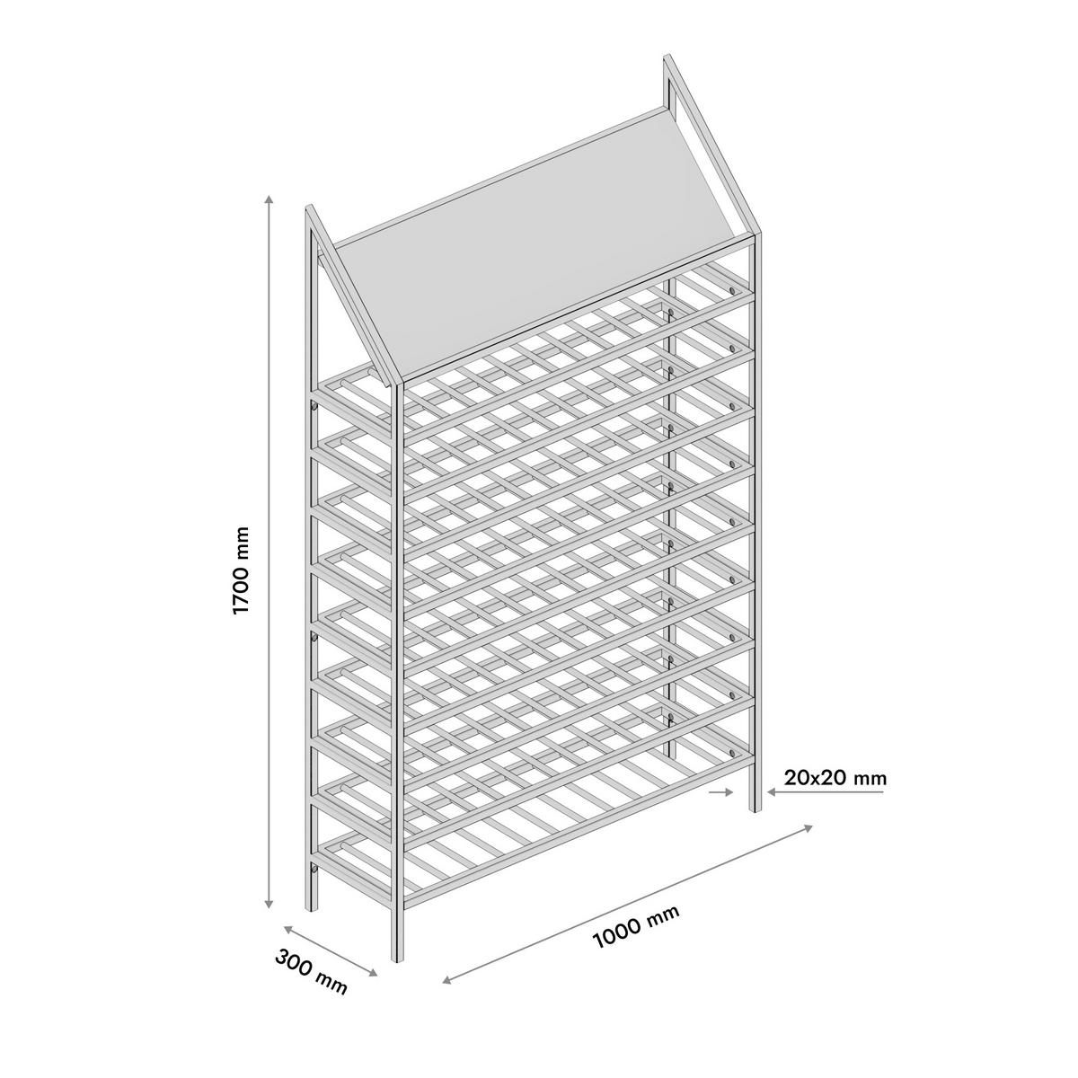 WEINREGAL für 169 Flaschen aus Metall, schwarz Napa - Schwarz, Metall (100/170/30cm) - Metalo Pro