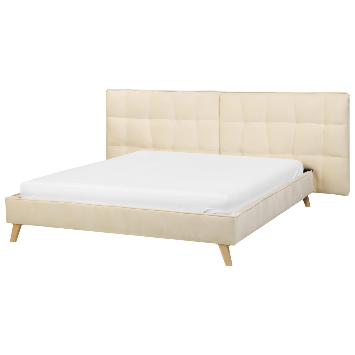 POLSTERBETT mit Lattenrost 160x200 cm Beige Senlis - Beige, Textil (160/200cm) - Beliani