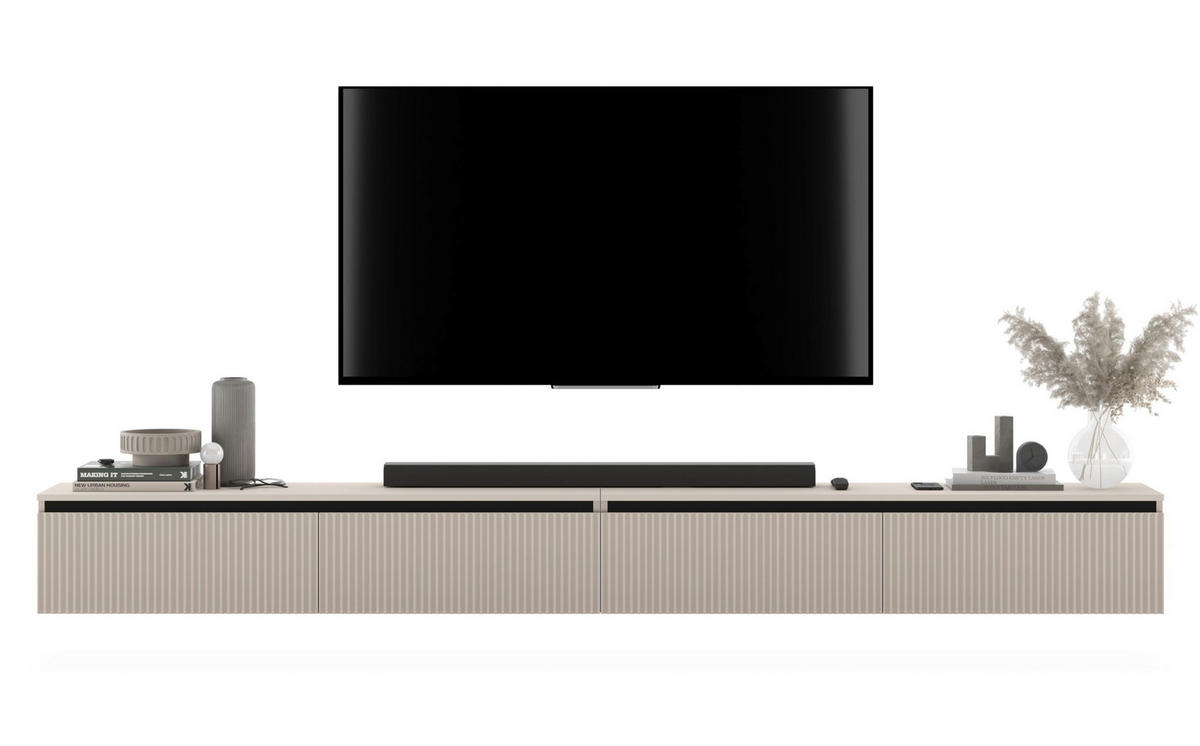 TV-LOWBOARD 2-er Set Selene Kachmir Matt Glamour 140 cm - Kaschmir, Holzwerkstoff (280/30/35cm) - Meble Lindner