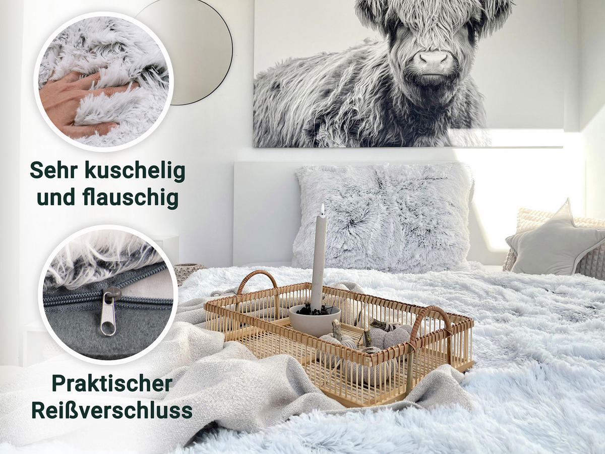 BETTWÄSCHE, 80x80 cm + 155x220 cm, 100% Polyester, Grau - Grau, Textil (155/220cm) - Zollner