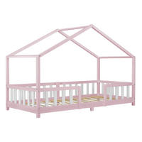 DETSKÁ POSTEĽ Treviolo - biela/svetloružová, drevo (90/200cm) - [en.casa]