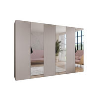 DREHTÜRENSCHRANK 202/300/52 6-türig - Beige/Schwarz, Holz/Metall (300/202/52cm) - Abiks Möbel