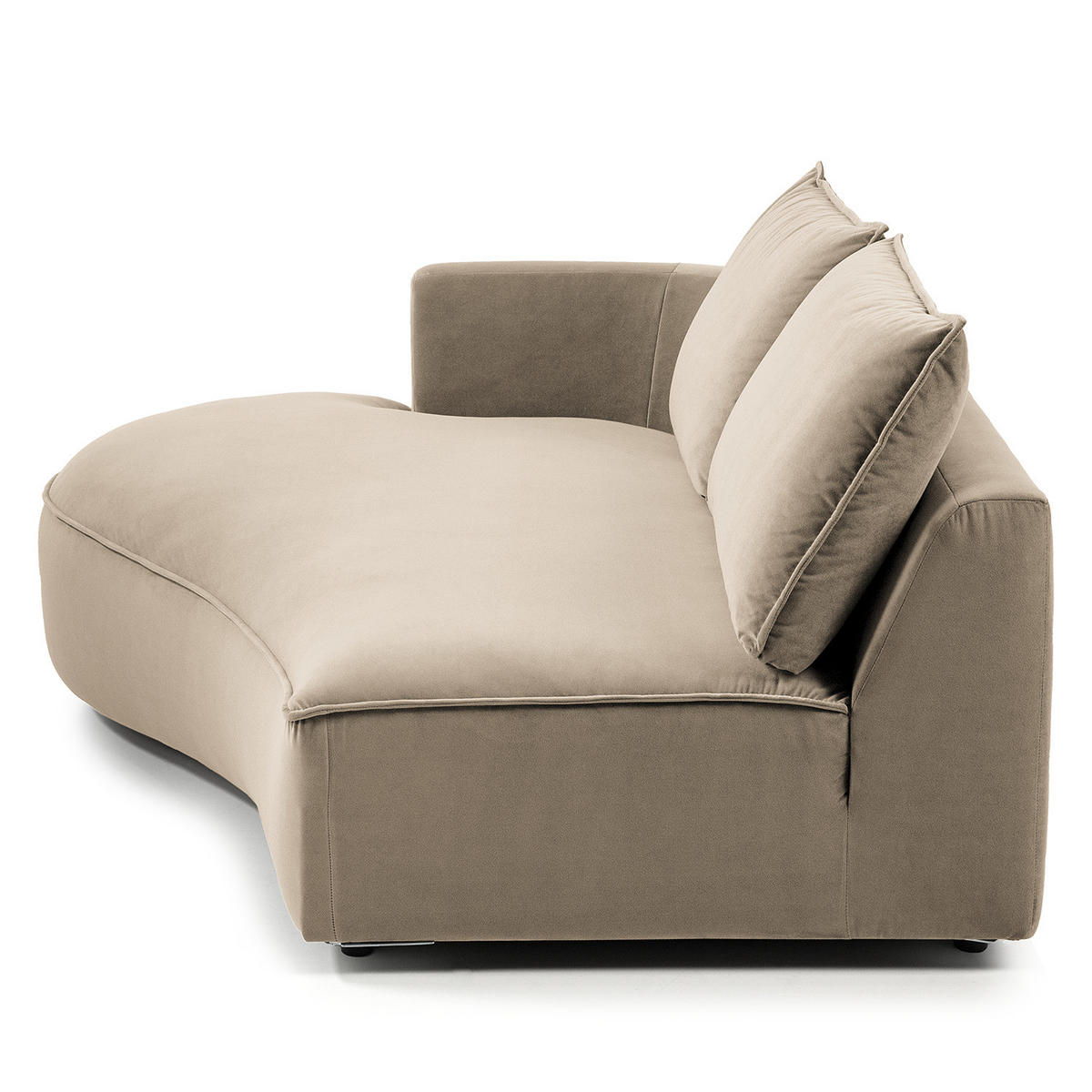 OTTOMANE - modular - Beige/Schwarz, Kunststoff/Textil (196/82/146cm) - home24