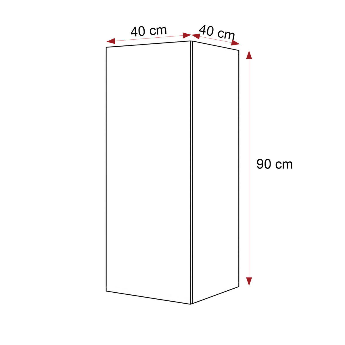 HÄNGESCHRANK ANGEL LINE 40/40/90 cm Kaschmir - Kaschmir, Holzwerkstoff (40/90/40cm) - Idohome