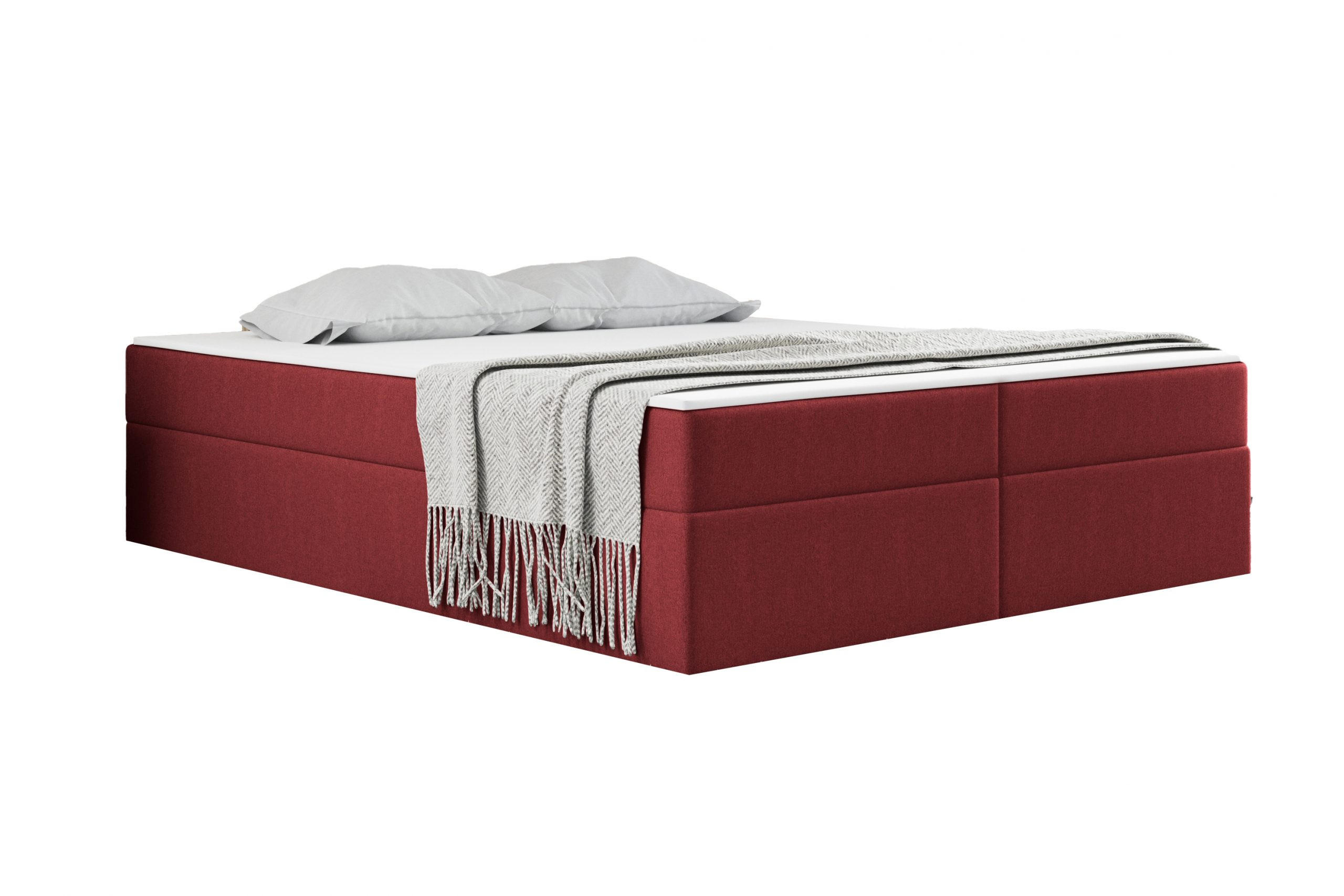 BOXBETT Mit Bettkasten Und Matratze Topper Ruben Rot 160x200 cm H3-Bonell - Rot, Holz/Textil (160/200cm) - Kaiser Möbel