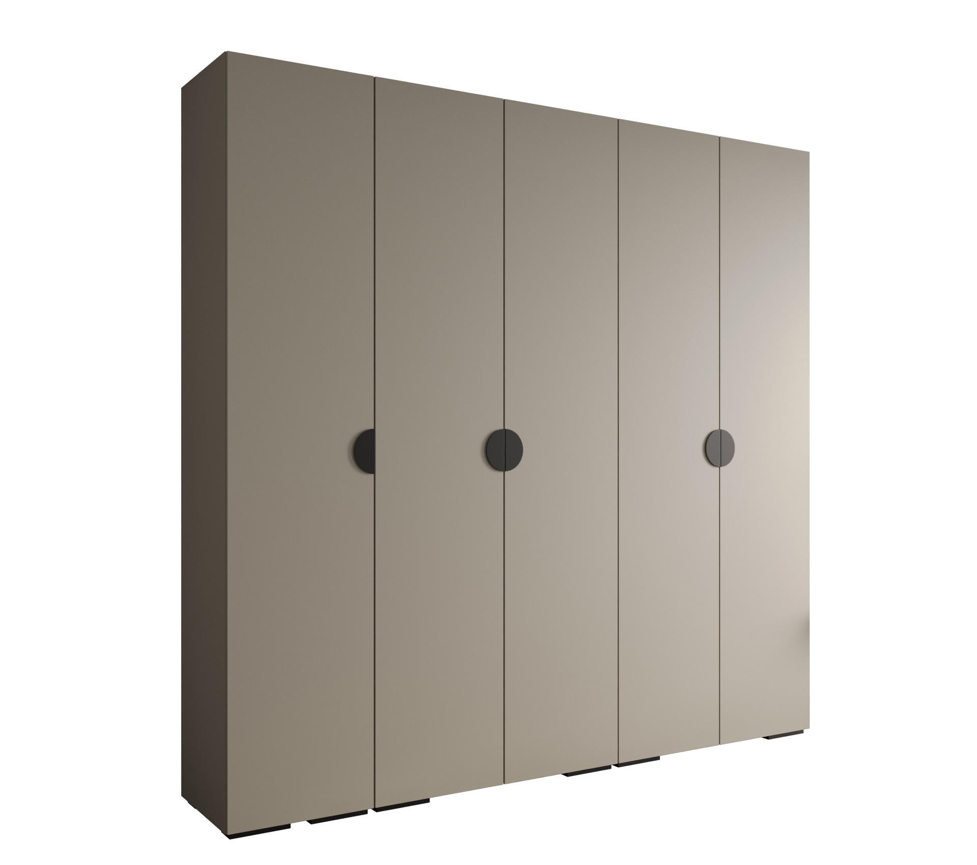 DREHTÜRENSCHRANK 236.7/250/47 5-türig - Kaschmir/Schwarz, Holz/Metall (250/236.7/47cm) - Abiks Möbel
