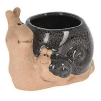 BLUMENTOPF Schnecke 15/11 cm - Multicolor/Schwarz, Kunststoff (10.6cm)