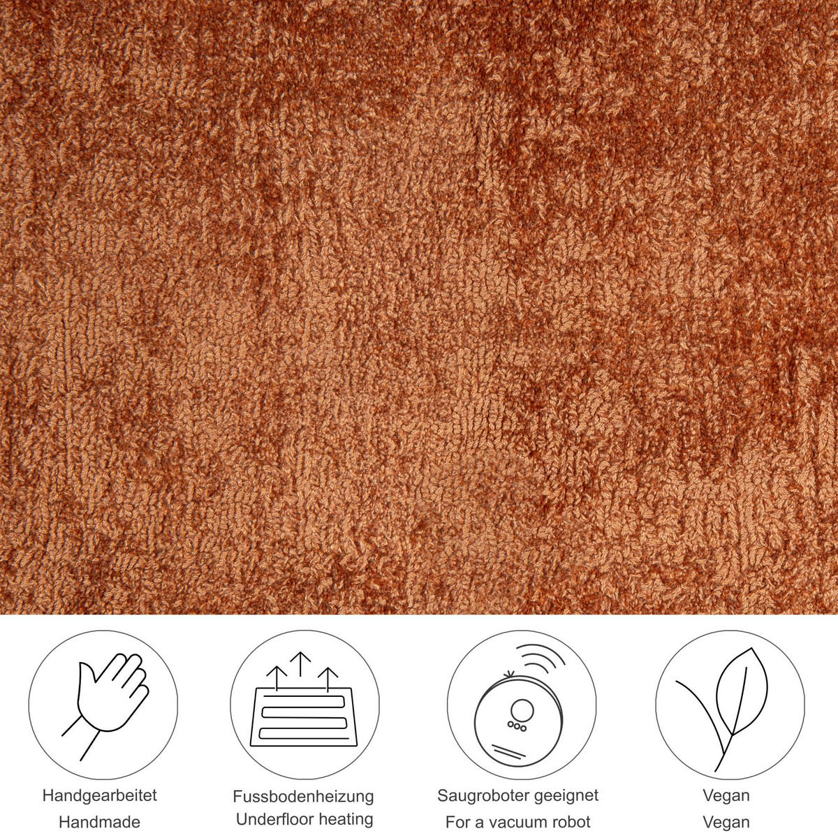 VISKOSETEPPICH Star 240x340 cm - Kupferfarben, Textil (240/340cm) - THEKO