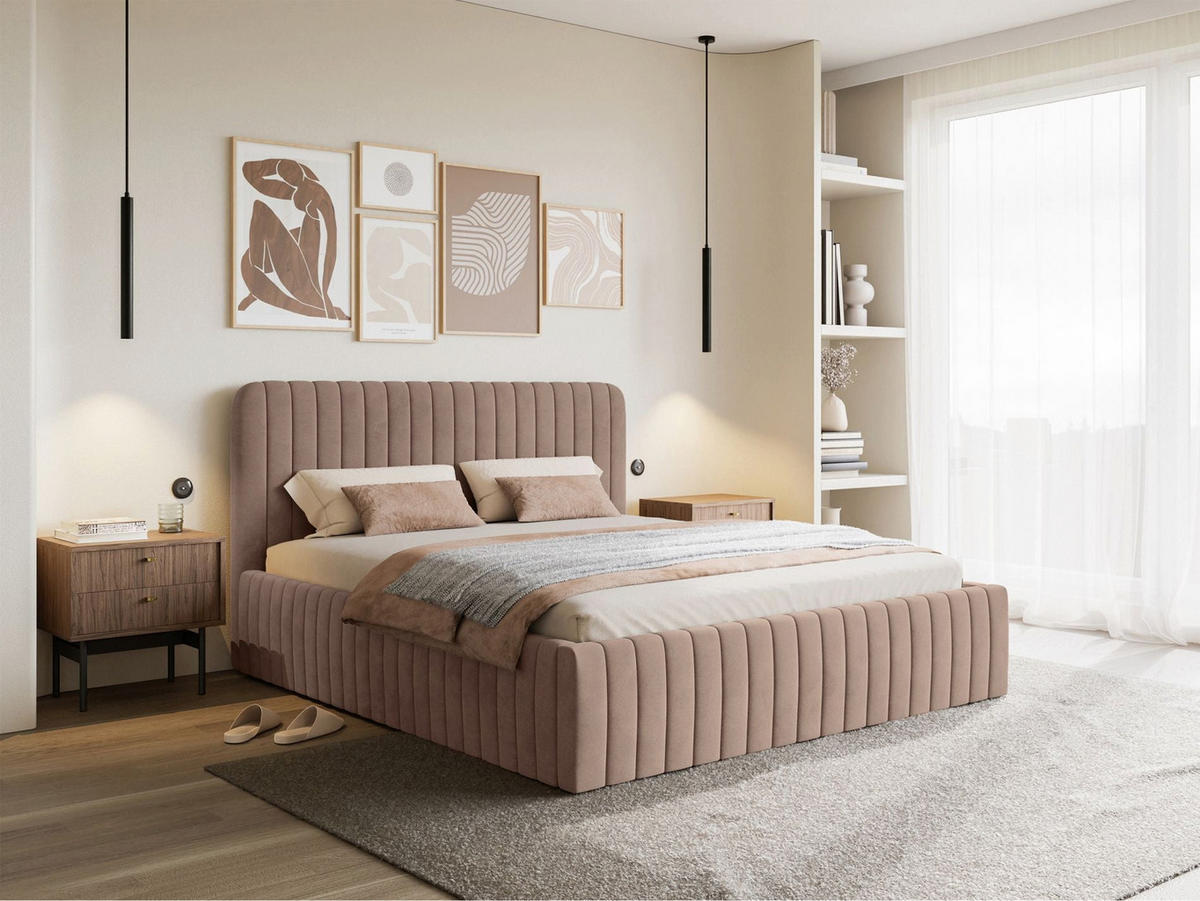 POLSTERBETT Saliano Beige 180x200 cm - Beige, Kunststoff/Textil (180/200cm) - Selsey
