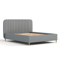 POLSTERBETT Noto Grau 120/200 cm im Webstoff - Naturfarben/Grau, Holz/Holzwerkstoff (120/200cm) - Maison de Reve
