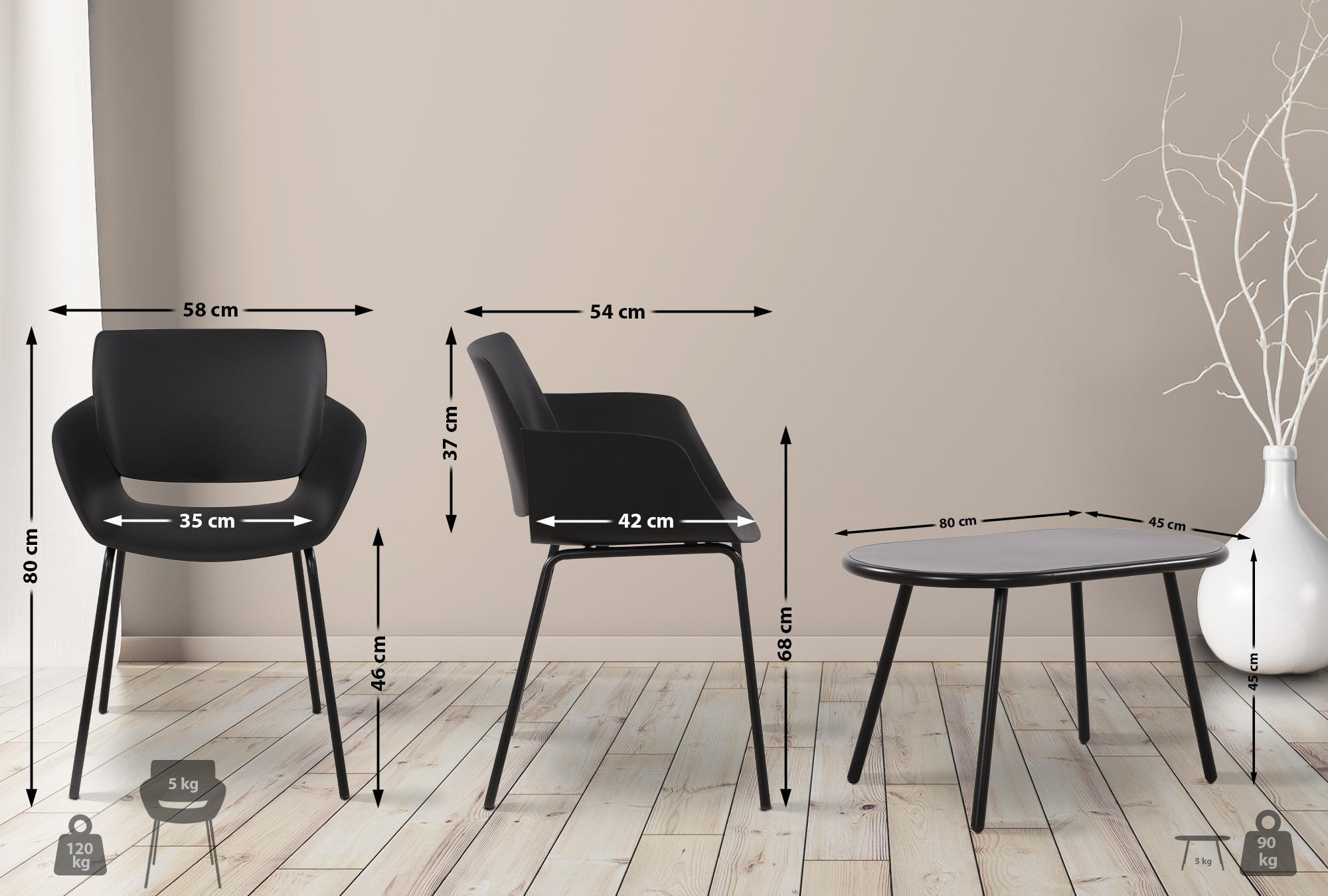 Thumbnail - CLP Gartensitzgruppe, Schwarz, Kunststoff, Gartenmöbel, Gartenmöbel-Sets