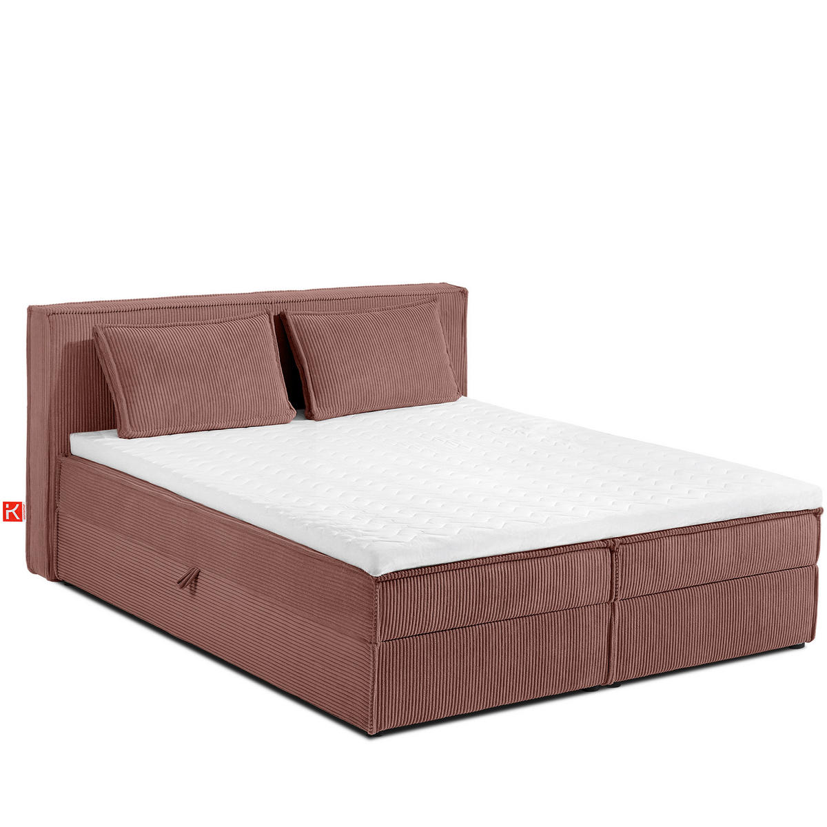 BOXSPRINGBETT ROTI mit Stauraum, rosa - Schwarz/Rosa, Holz/Holzwerkstoff (160/200cm) - KONSIMO®