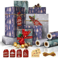 GESCHENKPAPIER Set 3 Rollen mit Anhängern und Aufklebern - Multicolor, Papier (44/1/500cm)
