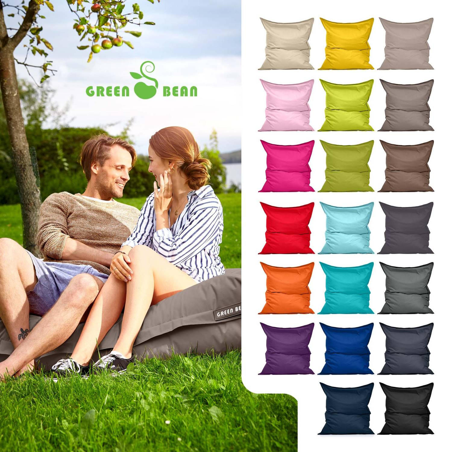 SITZSACK XXL "Square" 140x180cm - 380 L - Dunkelbraun, Textil (140/25/180cm) - Green Bean