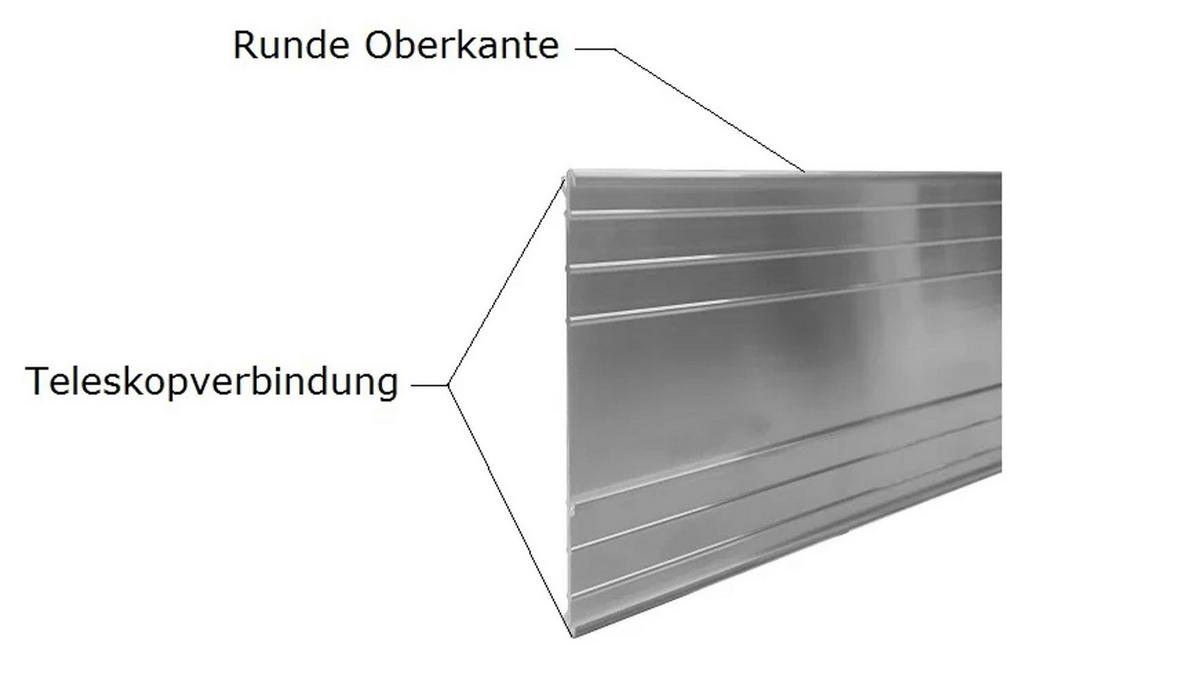 RASENKANTEN Ultra Stark, Alu, 24 cm Breite, 25 Stück - Alufarben, Metall (24/1/100cm) - Green-Split