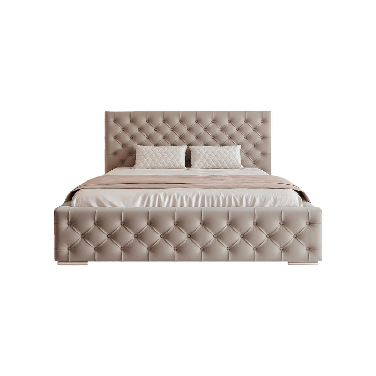 POLSTERBETT CALLIA 200x200 cm, Beige - Beige, Textil (200/200cm) - Fedve