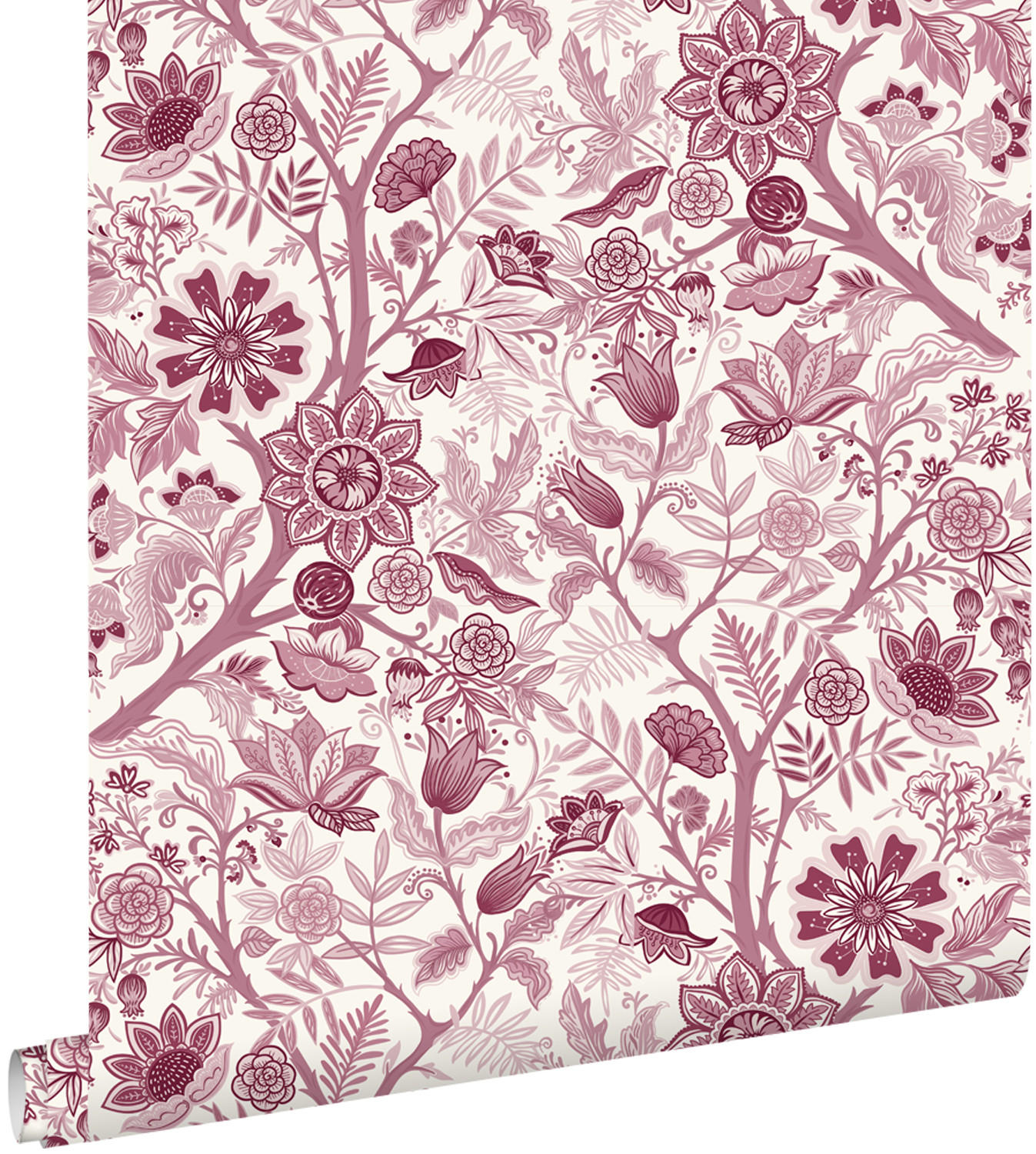 TAPETE Blumenmuster 50 x 900 cm - Rot, Papier (50/900cm) - ESTAhome