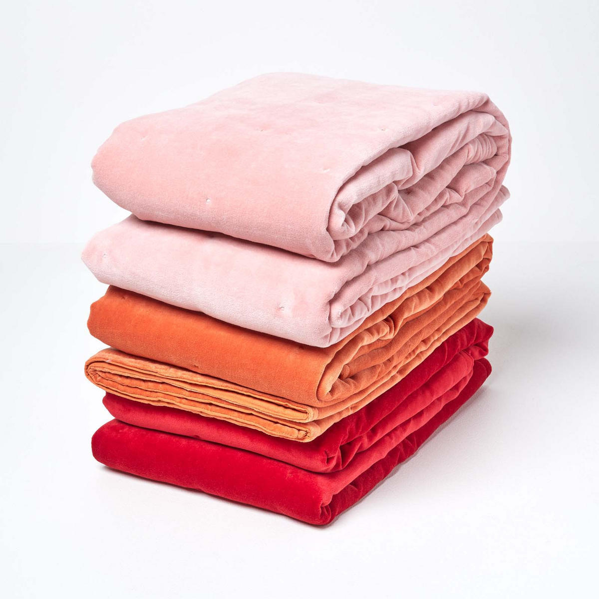SAMT-KUSCHELDECKE 120/150 cm, Baumwolle wattiert - Rosa, Textil (125/150cm) - Homescapes