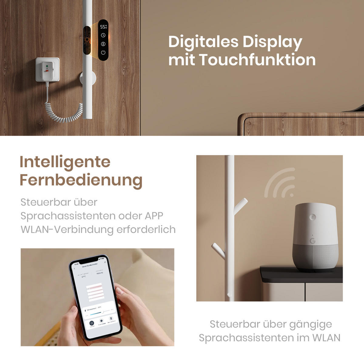 HANDTUCHHEIZKÖRPER Baumheizkörper WLAN Weiß 150 cm - Weiß, Metall (12.5/150/14cm) - EMKE