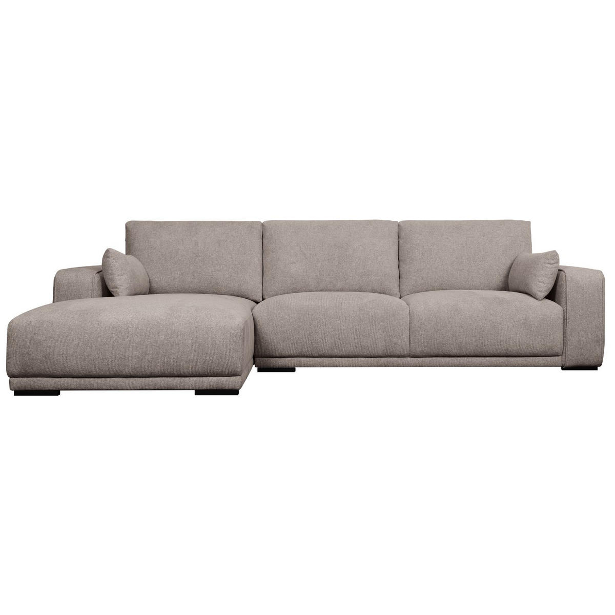 ECKSOFA Webstoff Sand - Beige/Schwarz, Holz/Textil (105/305cm) - Furnhouse