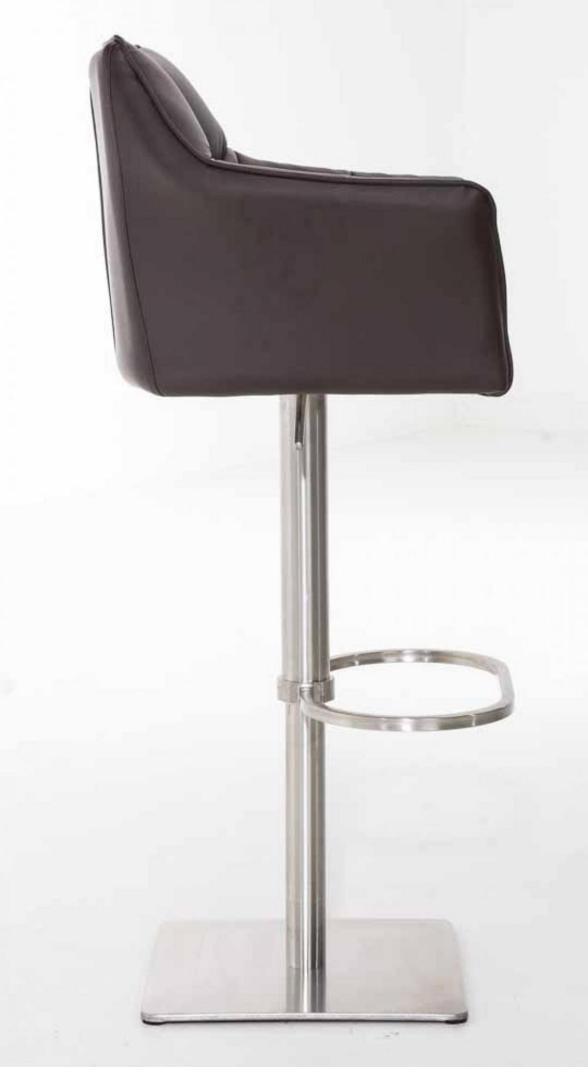 BARHOCKER 2er Set Lederlook Braun - Edelstahlfarben/Braun, Textil/Metall (64/88/45cm) - CLP